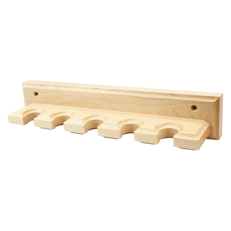 Wooden baseball bat wall mount for five mini bats