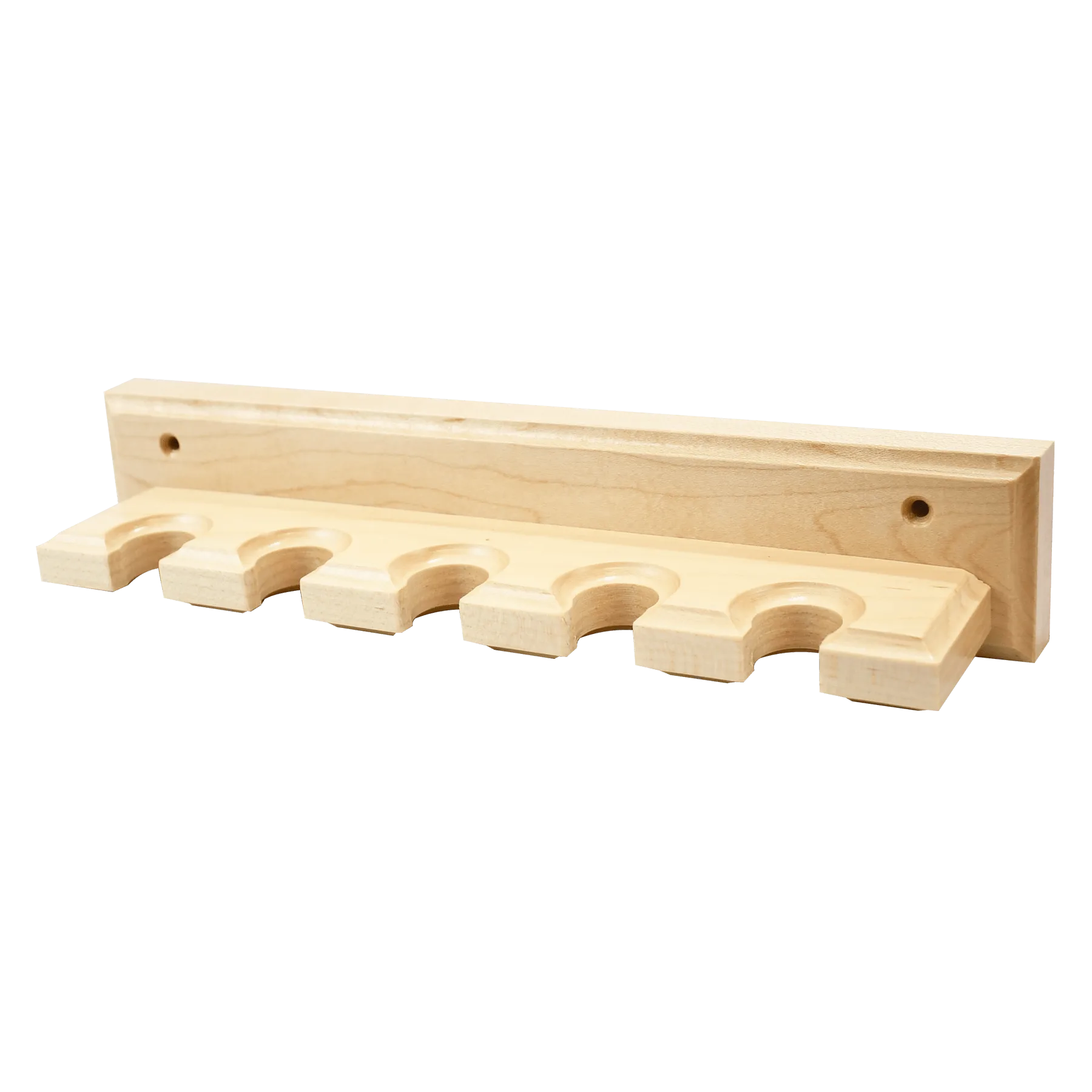 Wooden baseball bat wall mount for five mini bats