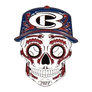 Cooperstown Bat Sugar Skull Pin