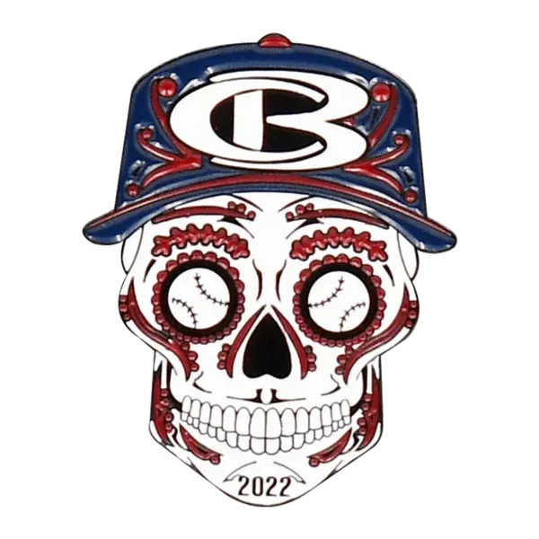 Cooperstown Bat Sugar Skull Pin