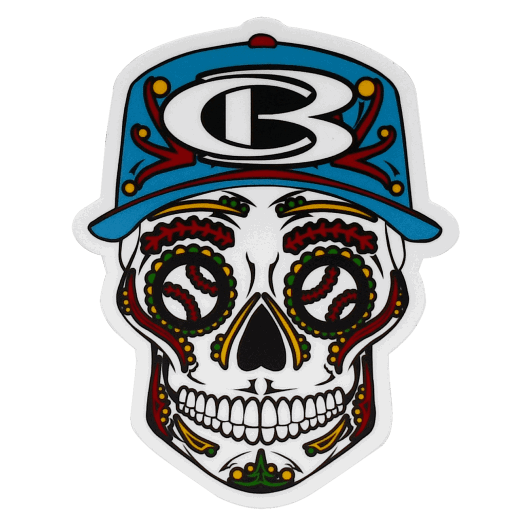 Cooperstown Bat Sugar Skull Sticker