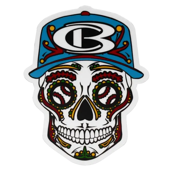 Cooperstown Bat Sugar Skull Sticker