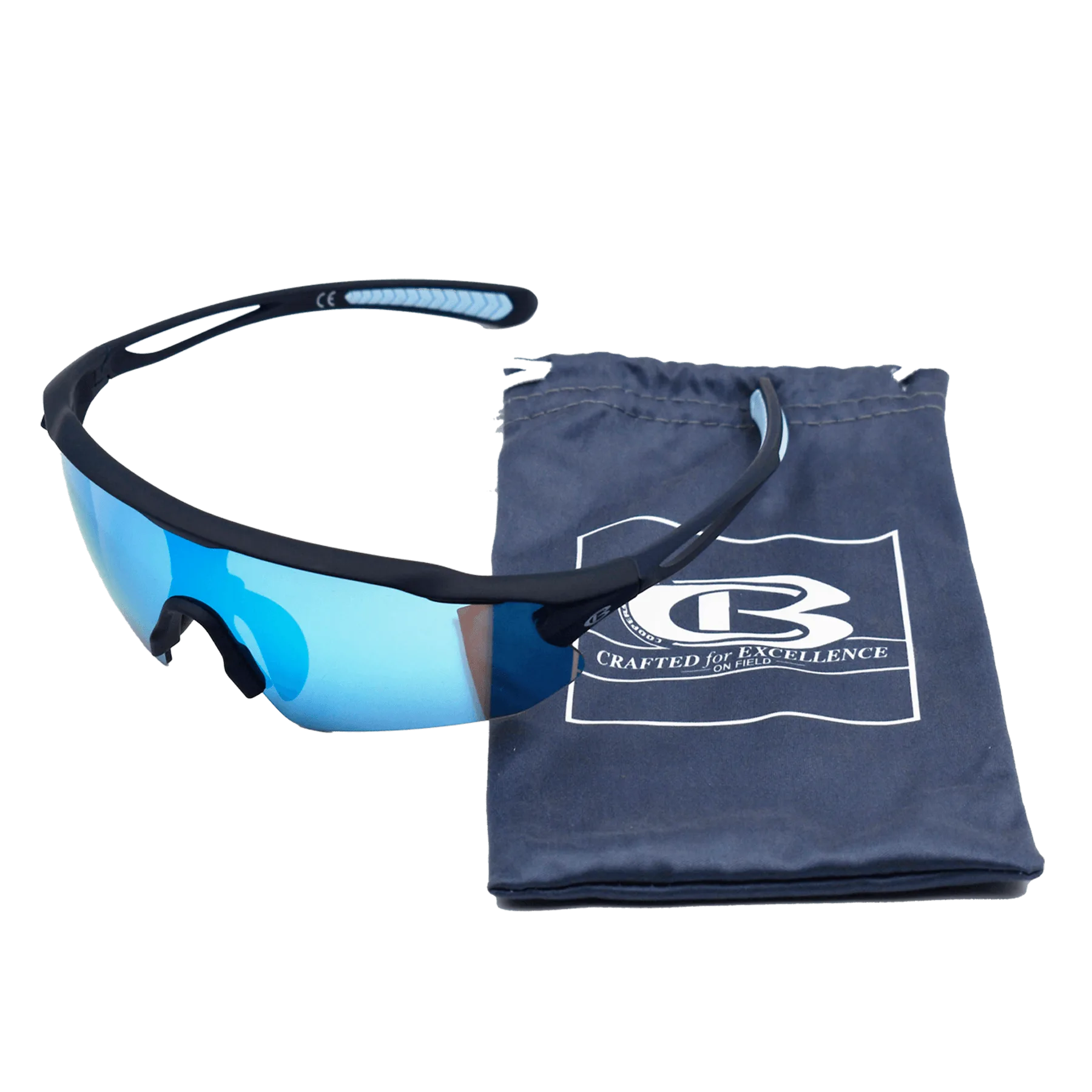 Cooperstown Bat Logo Blue Sport Sunglasses