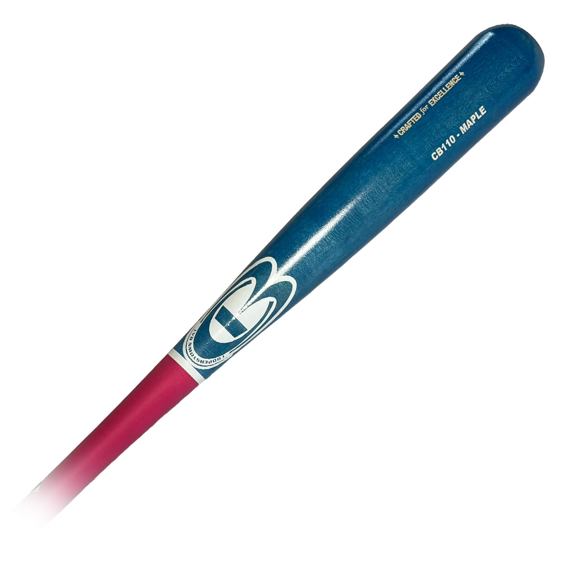 CB110 Maple Pro Wood Baseball Bat - Blue/Pink-White - Image 2