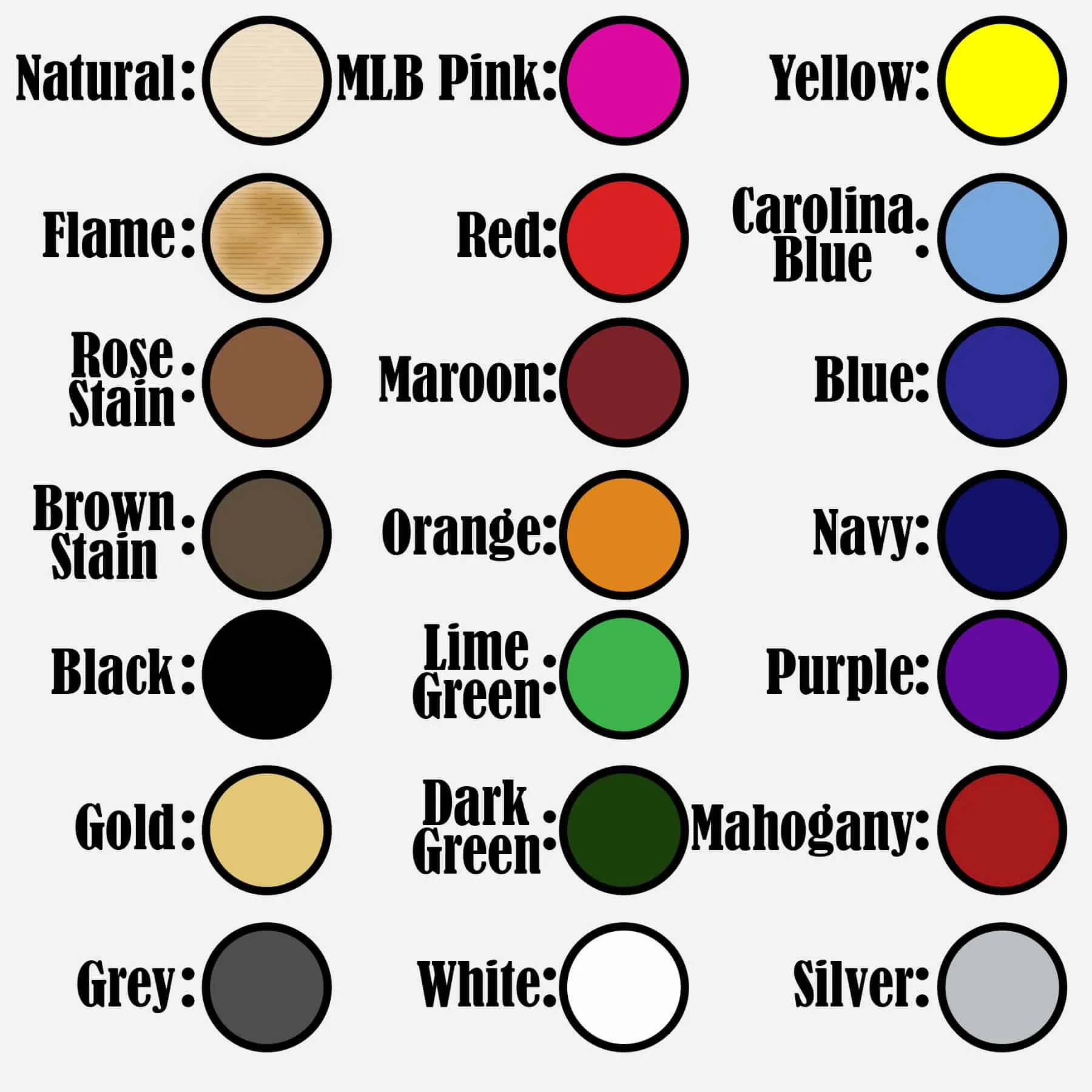 Custom Trophy Color Swatches, Camp