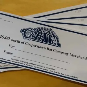 Cooperstown Bat Comapany Gift Certificates
