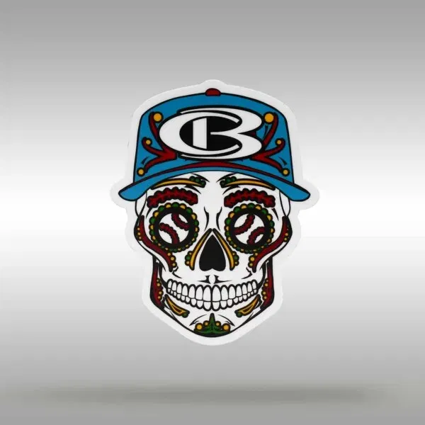 Cooperstown Bat Sugar Skull Sticker