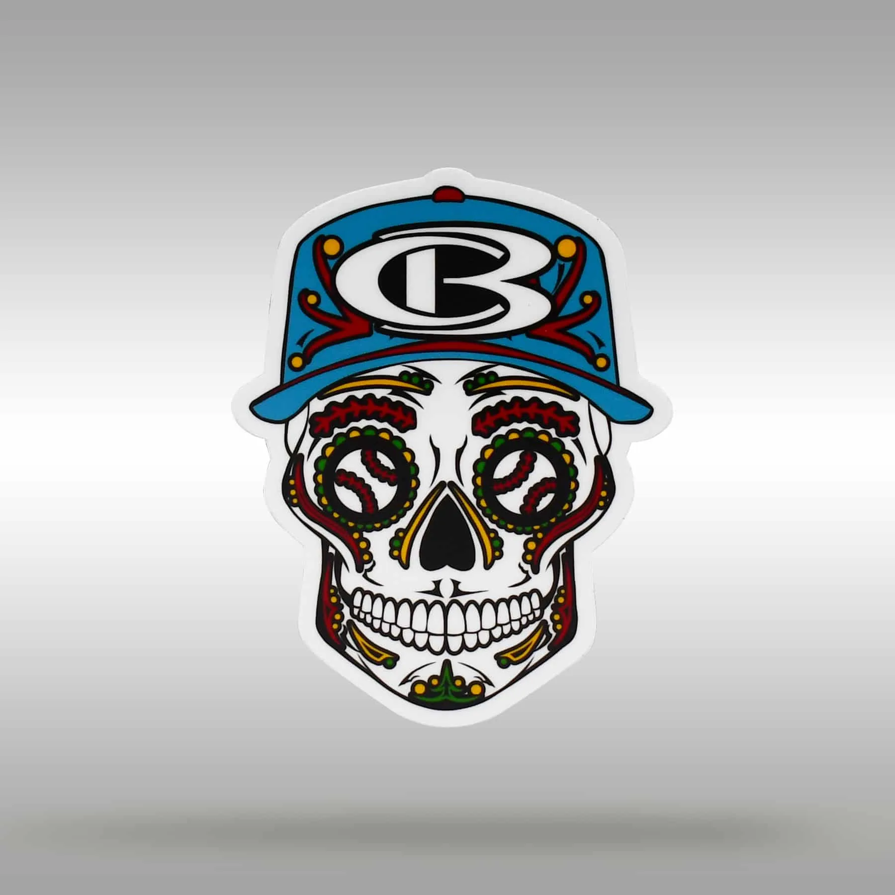 Cooperstown Bat Sugar Skull Sticker