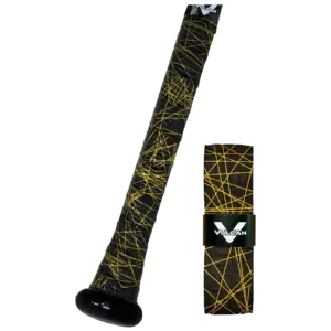 Vulcan Gold Lazer Bat Grip - Black and gold baseball bat grip wrap