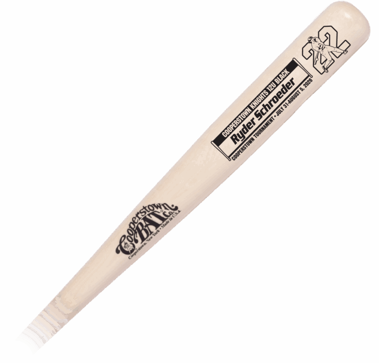 Custom engraved Cooperstown wooden baseball bat