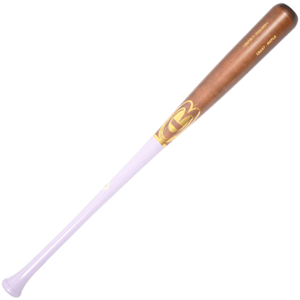 Maple wood baseball bat, branded logo visible.