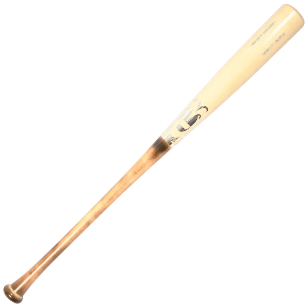 Wooden baseball bat on white background