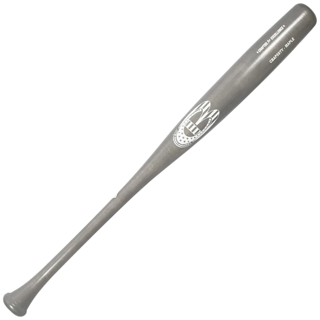 Wooden baseball bat with engraved logo