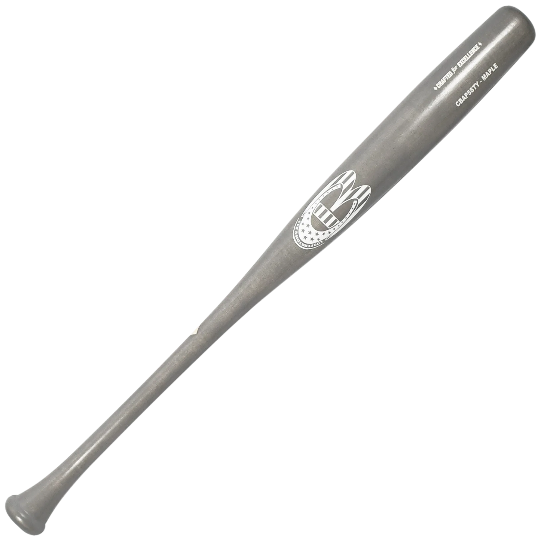 Wooden baseball bat with engraved logo