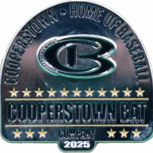 Cooperstown Bat Company metal plaque, 2025.