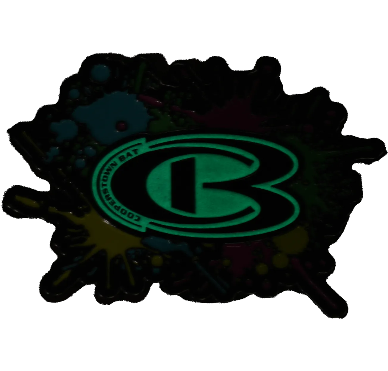 Colorful Coopertown Bat logo with paint splatters