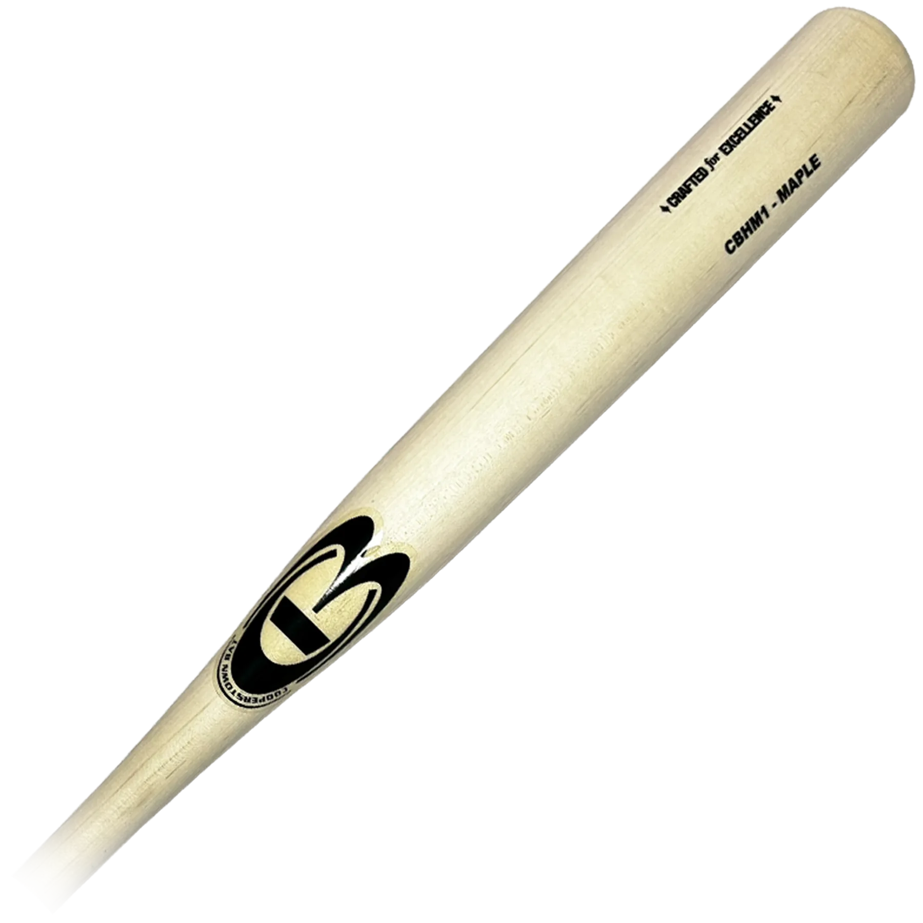 Wooden baseball bat with logo