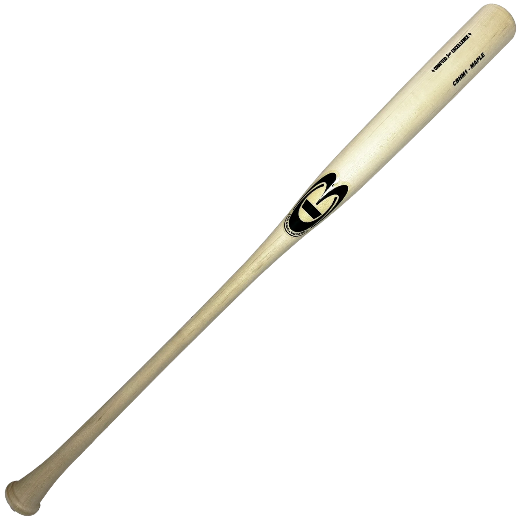 Wooden baseball bat with brand logo