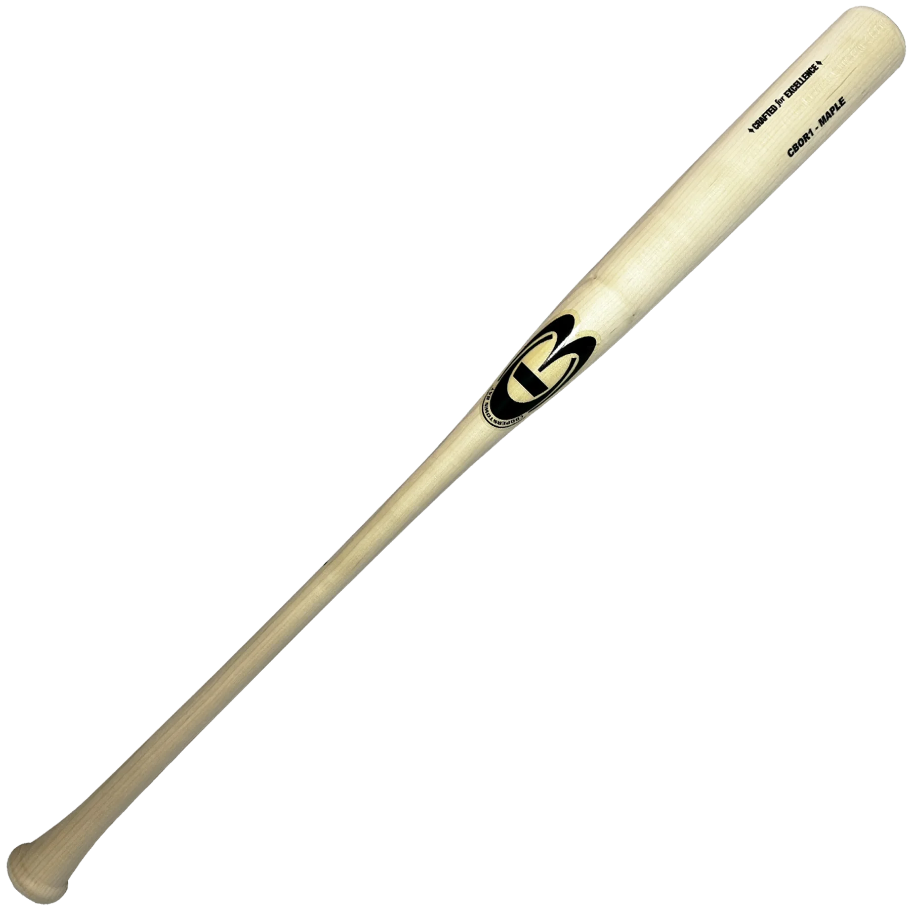 Wooden baseball bat with logo design