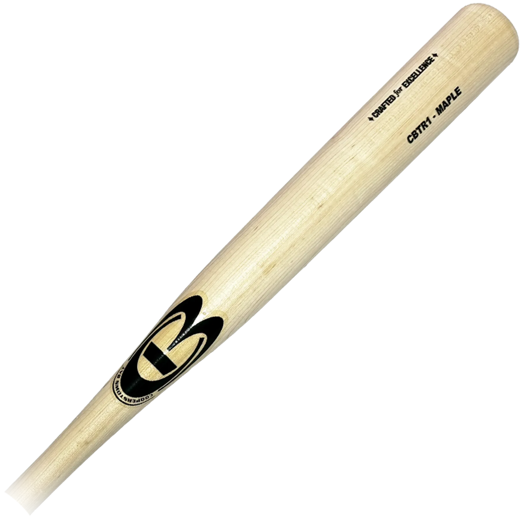 Wooden baseball bat on white background