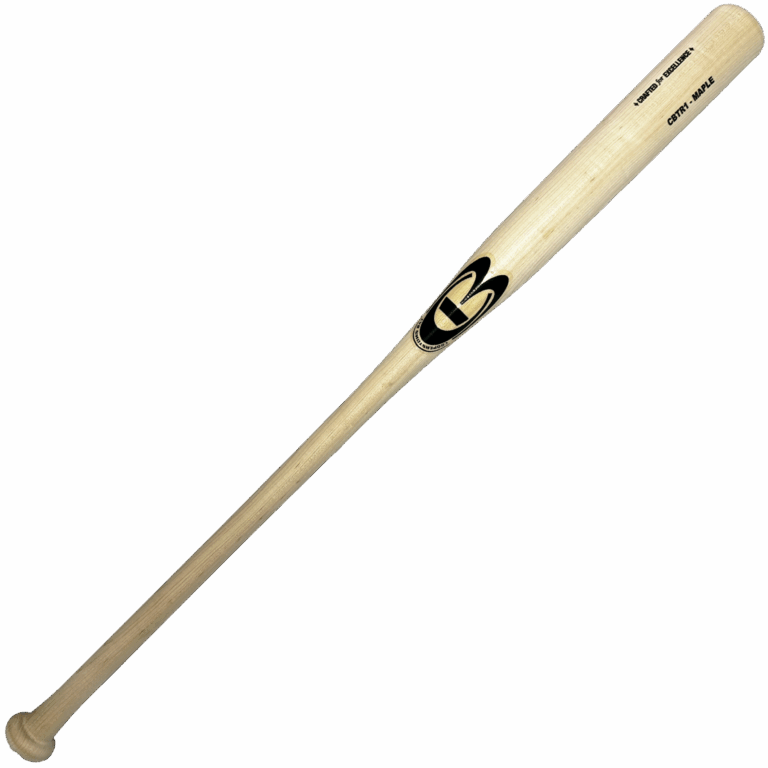 Wooden baseball bat with brand logo
