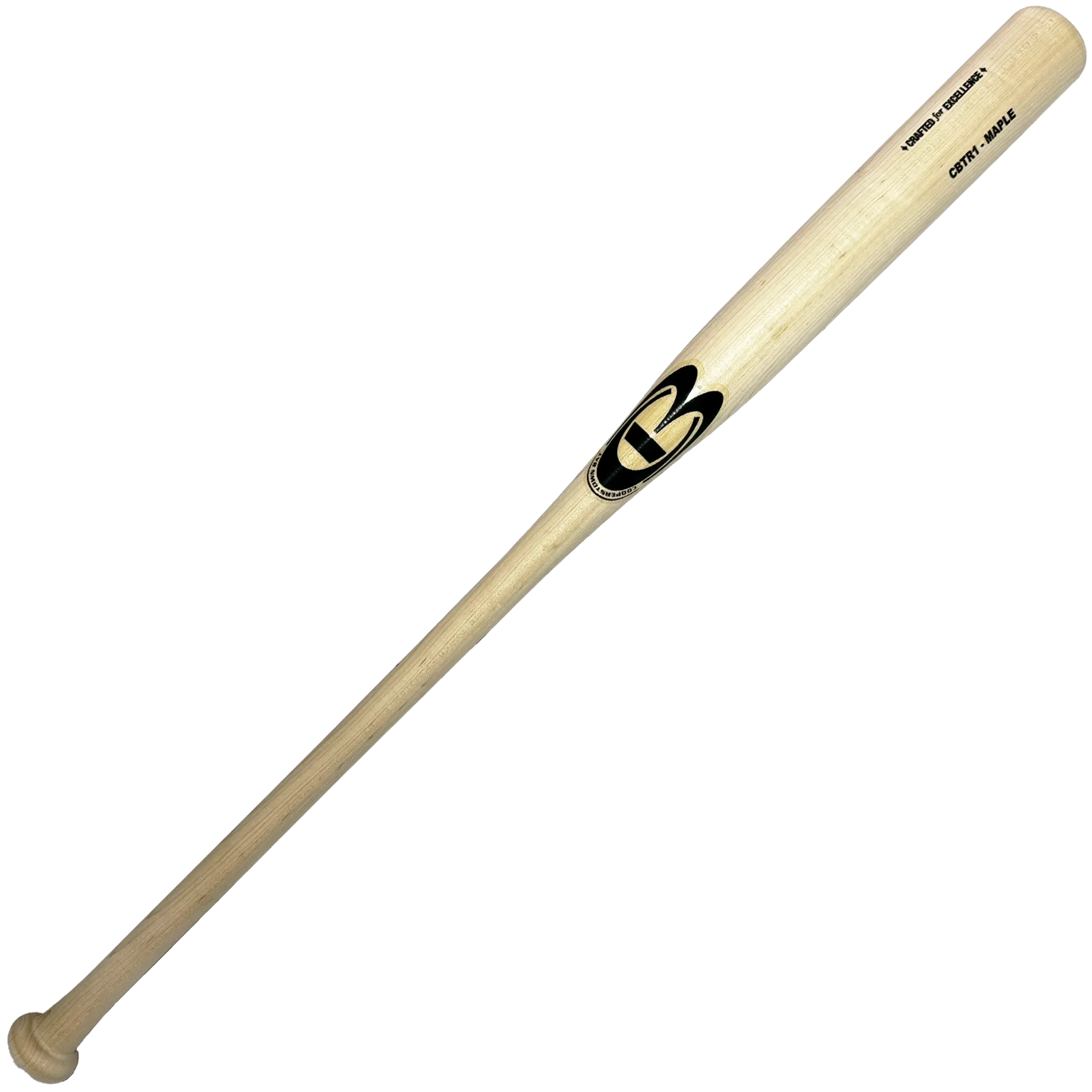 Wooden baseball bat with brand logo