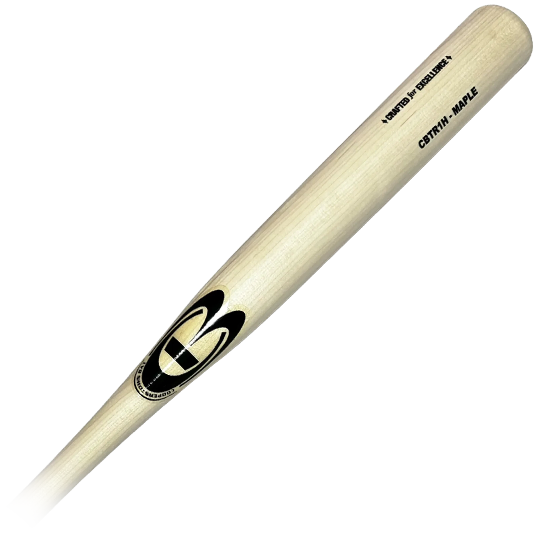 Wooden baseball bat with brand logo
