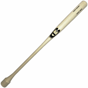Maple wood baseball bat with logo.