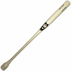 Maple wood baseball bat with logo.
