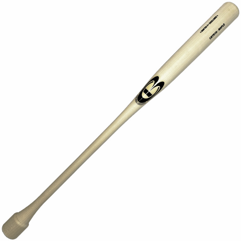 Maple wood baseball bat with logo.