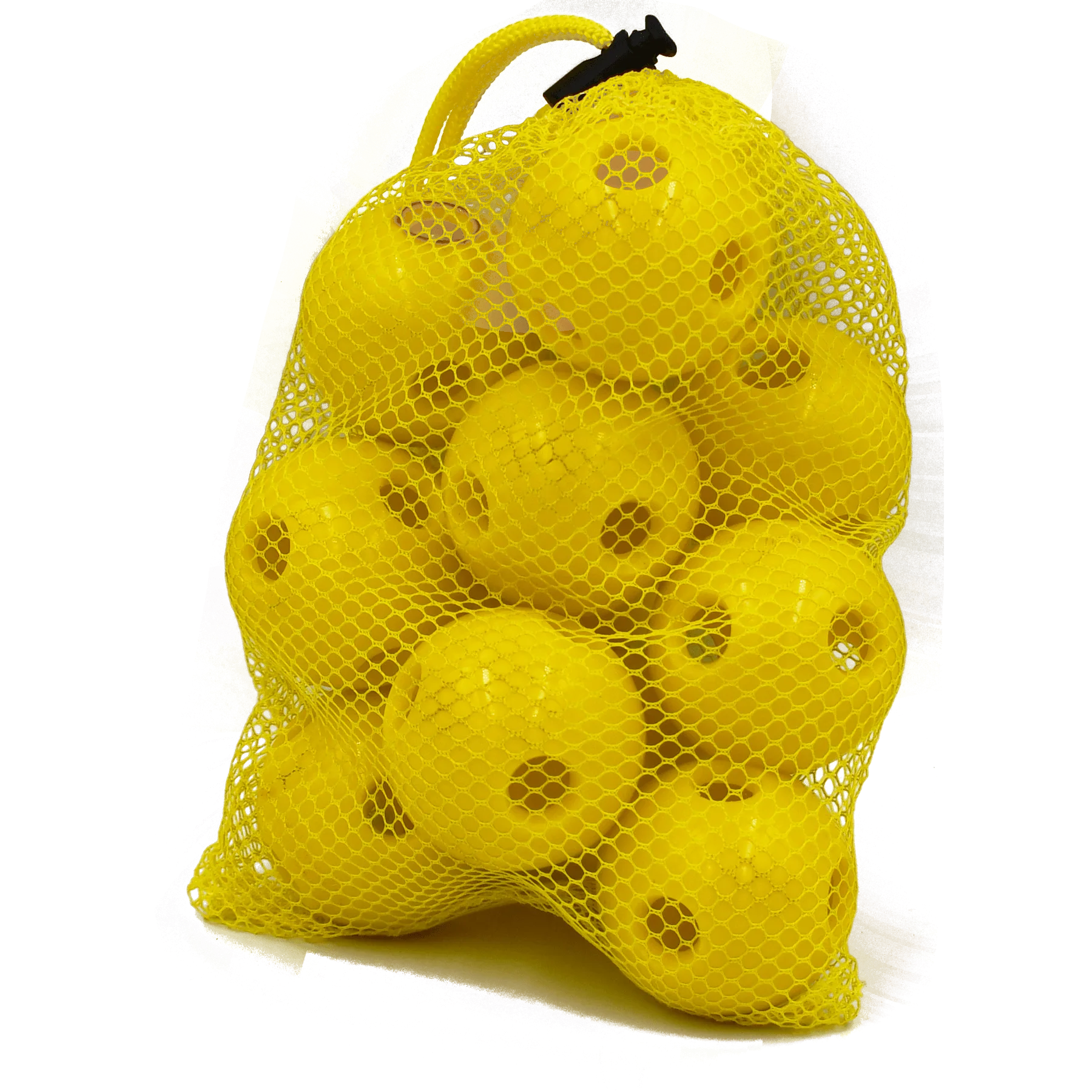 Bag of yellow plastic balls