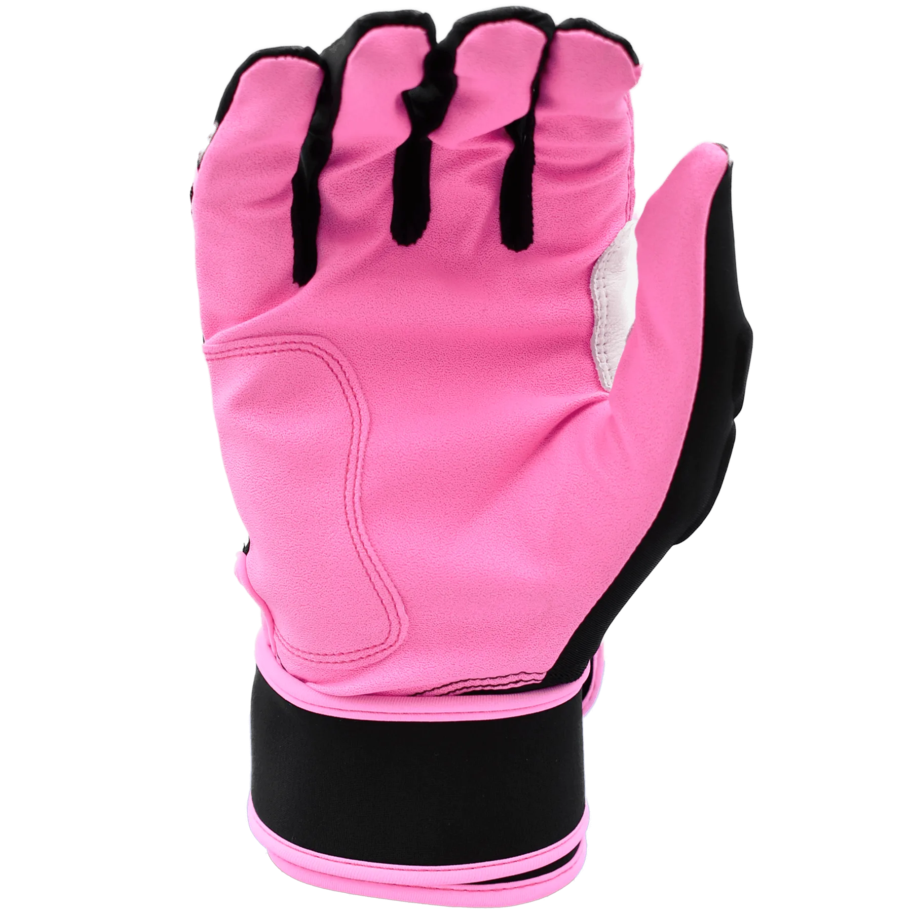Pink sports glove with black accents
