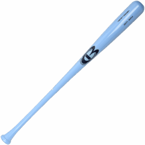 Blue baseball bat with black logo.