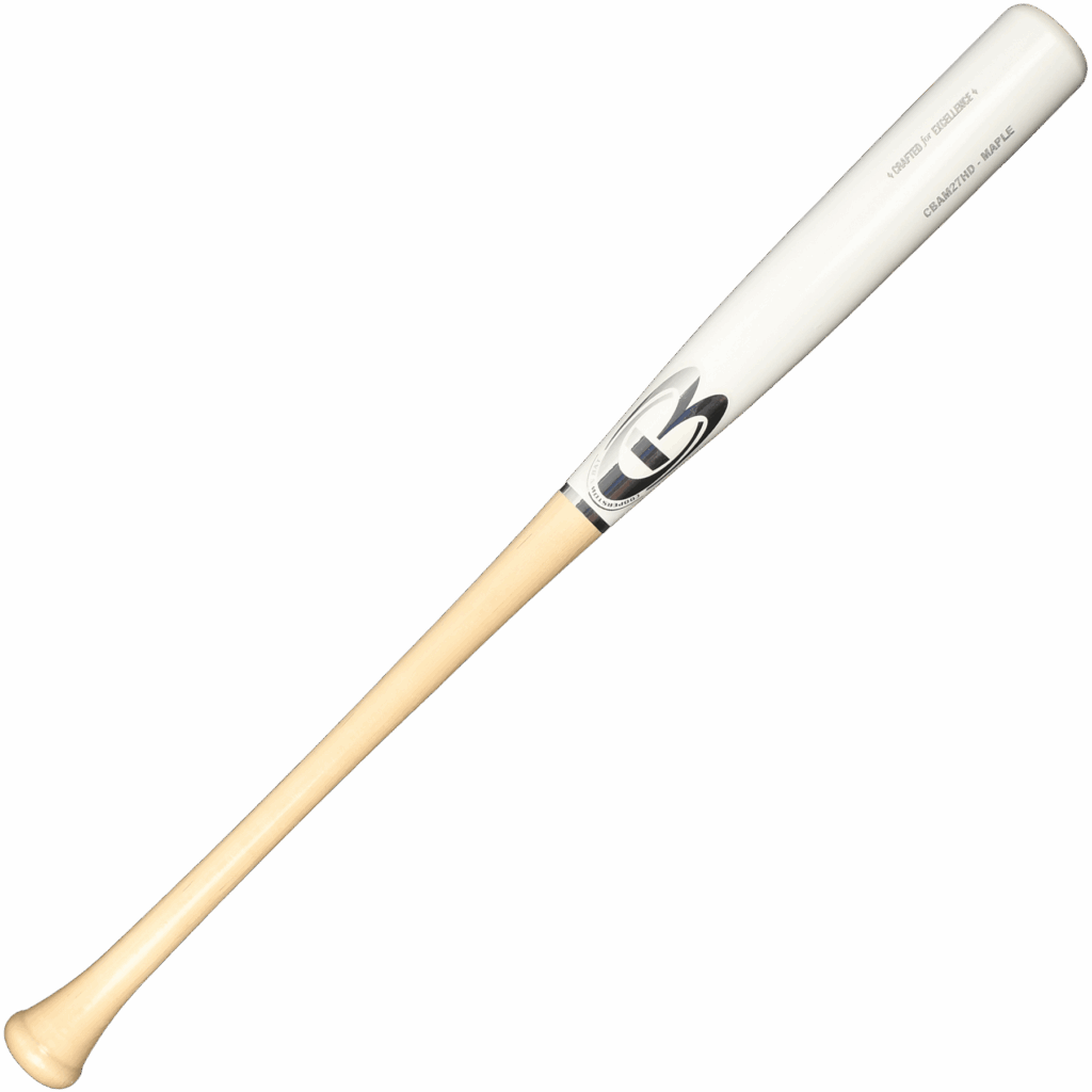 Wooden baseball bat isolated on black background.