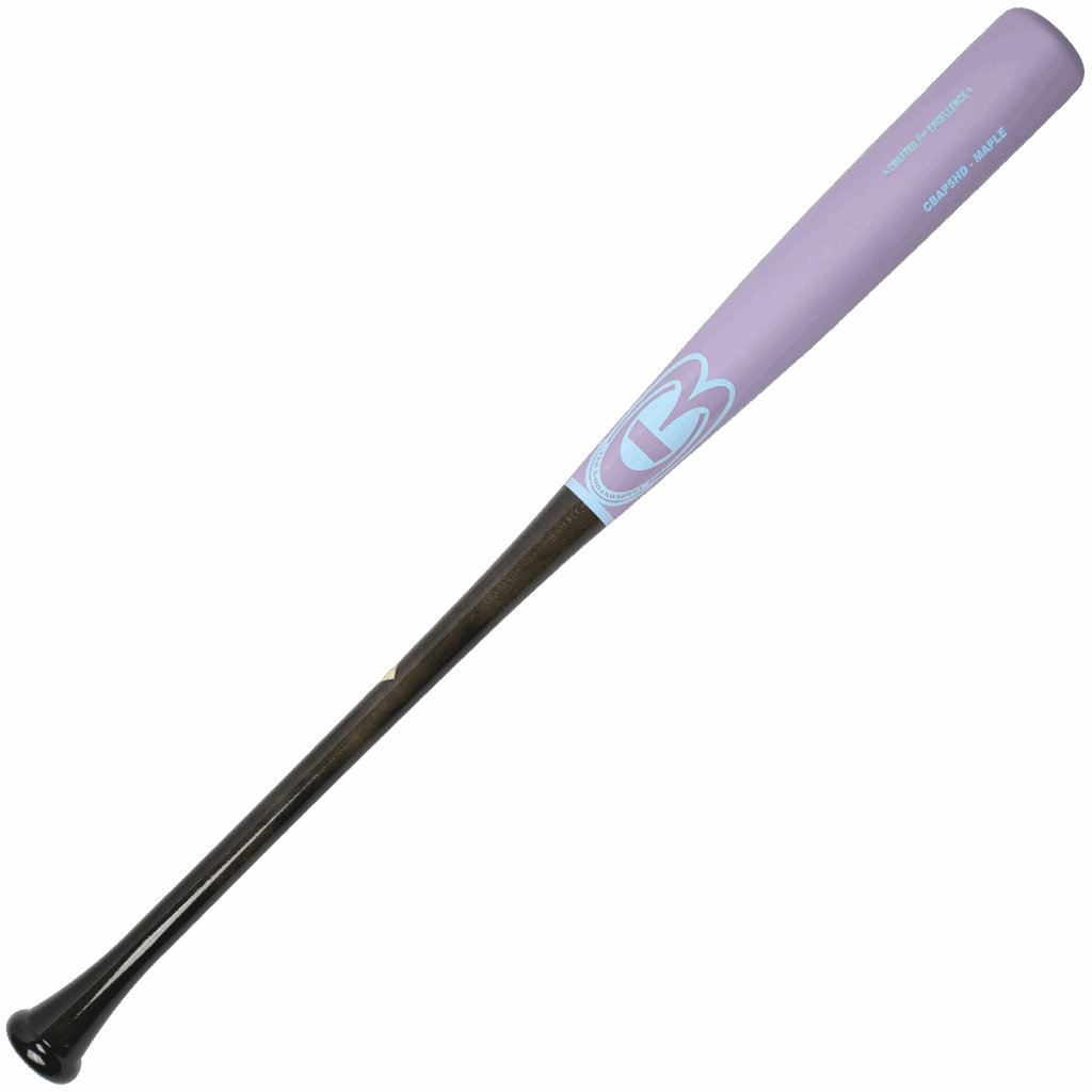Purple baseball bat on white background.