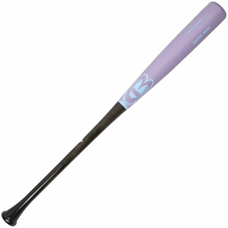 Purple baseball bat on white background.