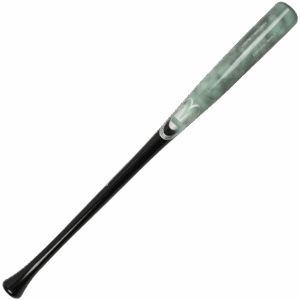 Black and green baseball bat on white background