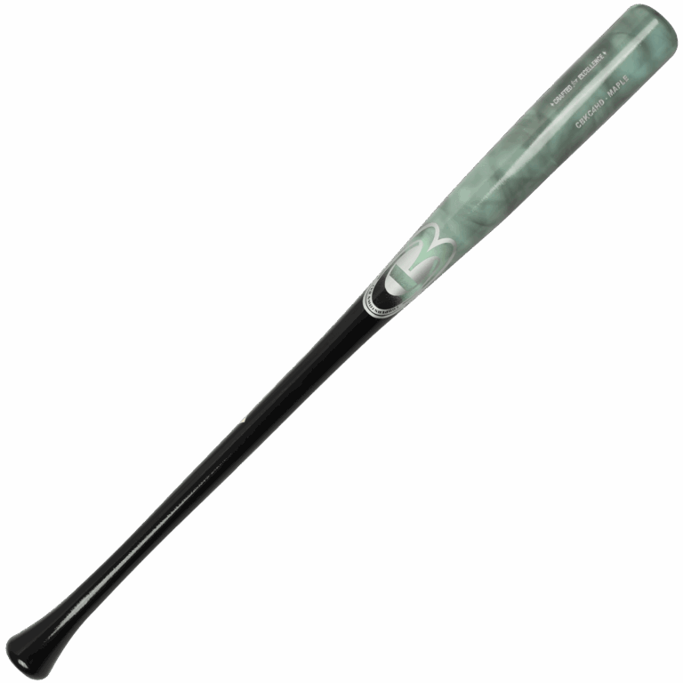 Black and green baseball bat on white background