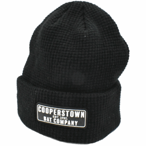 Black beanie with Cooperstown Bat Company logo.