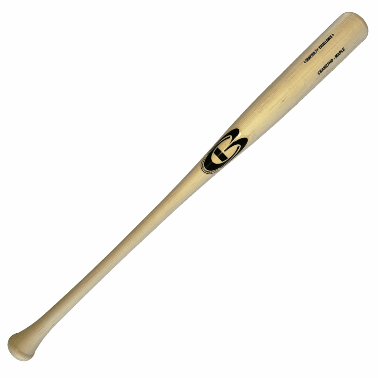 Natural maple wooden baseball bat on black background
