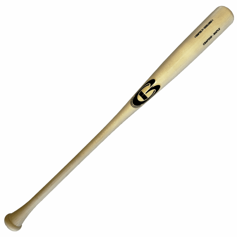 Natural maple wood baseball bat on black background