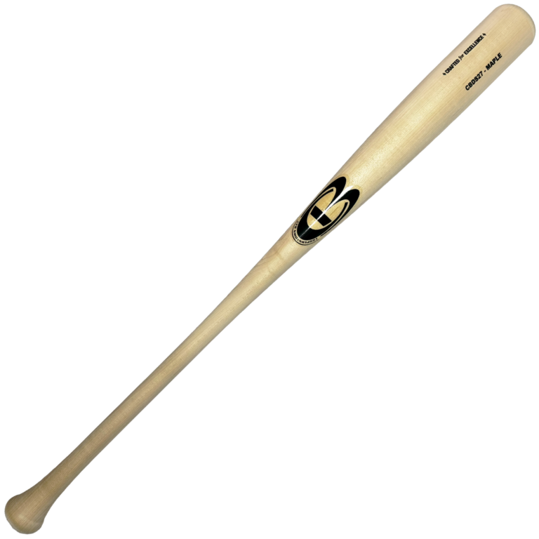 Natural maple wooden baseball bat with black oval logo