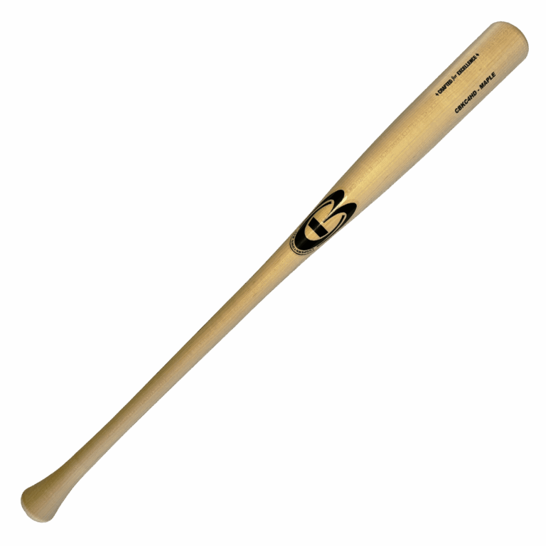 Maple wood baseball bat on black background