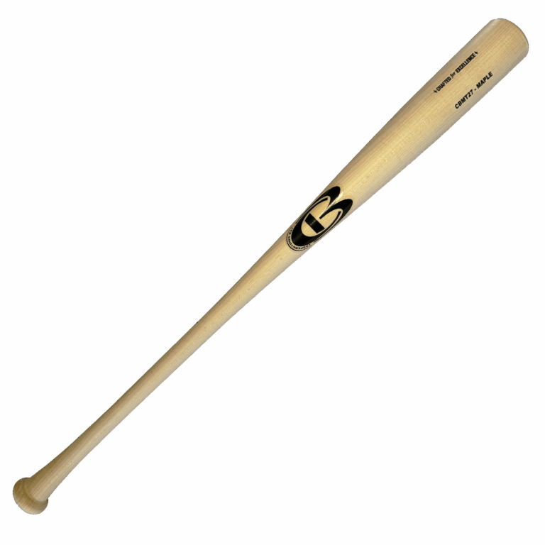 Natural maple baseball bat with black logo