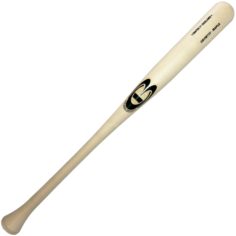 Natural maple wood baseball bat with black logo